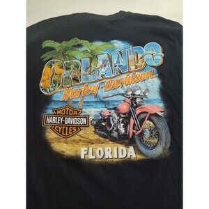 Harley Davidson Orlando Beach Black T-shirt Men's Size Large oranges alligators